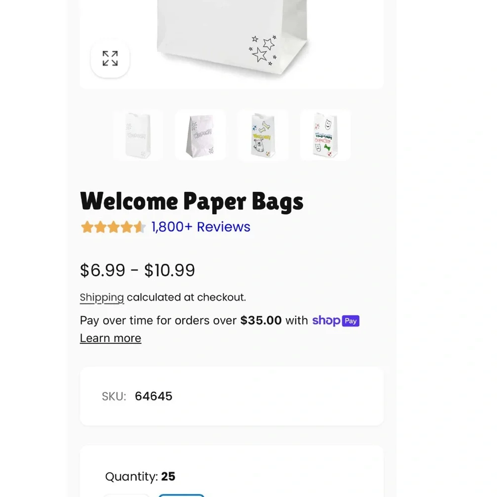White Welcome Bags